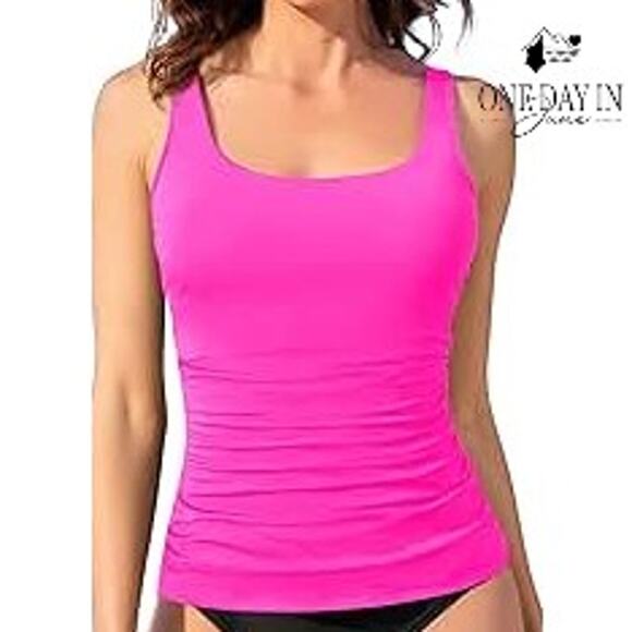 Aqua Eve Square Neck Tankini Top Size L - Picture 1 of 6